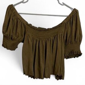 Olive Off-Shoulder Top